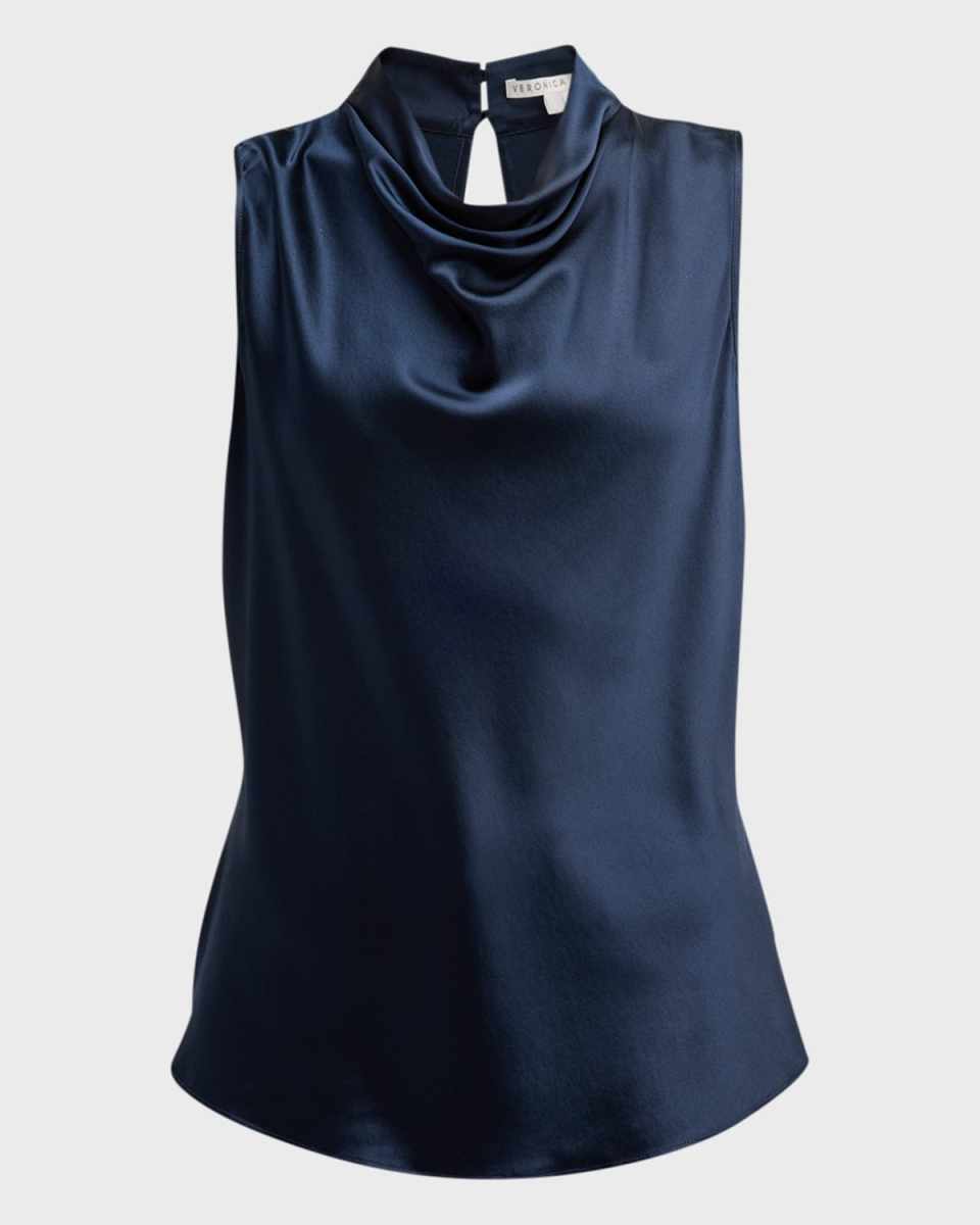 Tam Silk Sleeveless Cowl Neck Top
